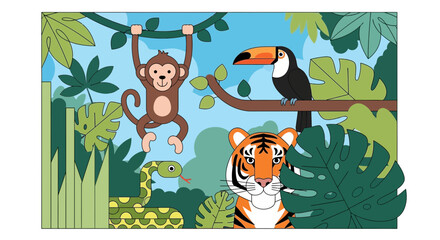 Jungle Animals Illustration © AHMAD