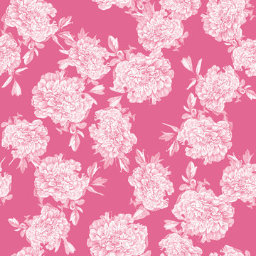 Bicolor Fashion Floral Seamless Pattern