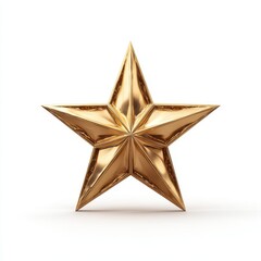 Obraz premium Shiny golden star on white background