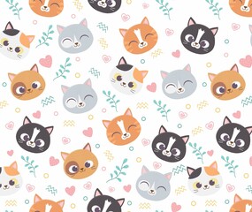 Obraz premium Seamless Pattern of Cute Baby Animals for Kids Apparel