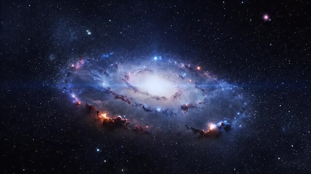 Microscopic neuron transition into galaxy star nebula in space