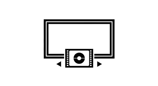 Black and white video play button.