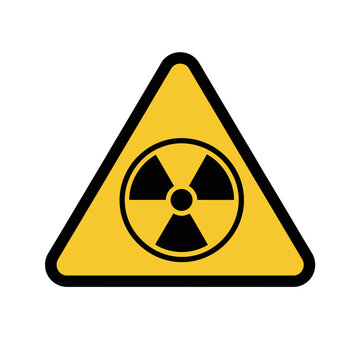 Hazardous Radiation Symbol Depiction Against White Background, Warning Sign Icon Illustrated