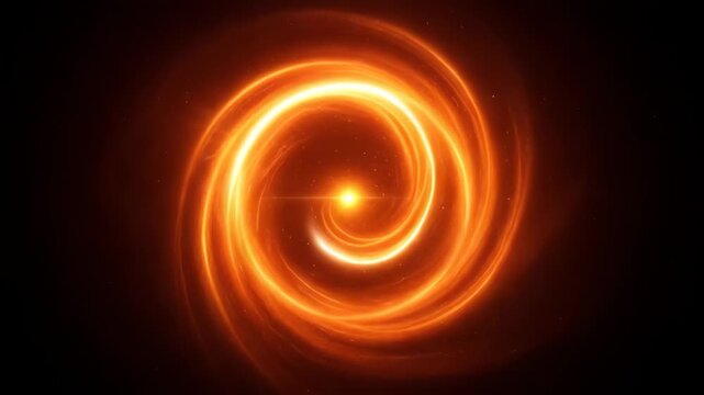 Glowing orange spiral light effect animation.