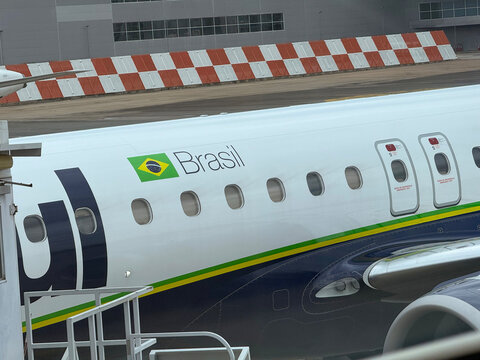 Apron area at Viracopos Airport at Brazilian city of Campinas on a cloudy spring day. Photo taken October 11th, 2025, Campinas, Brazil.