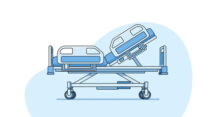 Hospital Bed in Flat Design Showing Concept Of Healthcare And Medical Treatment