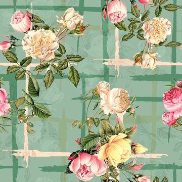 Fashion Seamless Pattern. Floral Pattern. Botanical flowers colorful 