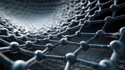 Fototapeta premium Nanotechnology molecular grid structure abstract background