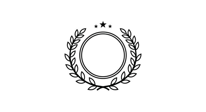 Laurel wreath with circle emblem.