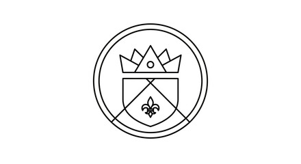 Shield with crown and fleur de lis. © rohmat