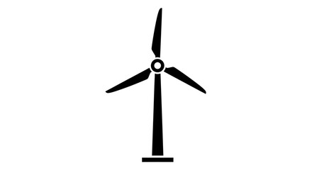 Wind turbine silhouette renewable energy icon. © rohmat