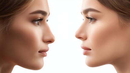 Nose Reshaping Before and After Comparison Portrait