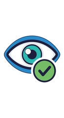 Obraz premium Iconic Representation of Verified Vision and Approved Observation in Digital Illustration