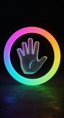 Obraz premium Circular Gradient Frame with Floating Hand Icon