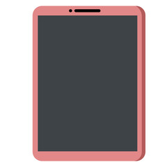 Fototapeta premium Pink smartphone mobile device perfect for communication, apps, social media, and modern connectivity with colorful flat design style.