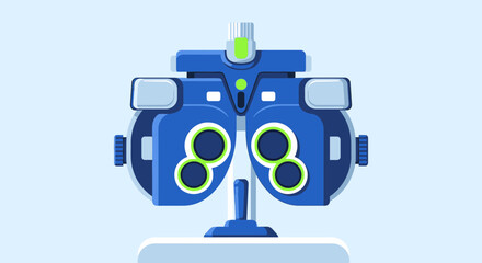 Obraz premium Illustrated Spectacle Refractor: A Modern Graphic Depiction of Vision Assessment Equipment