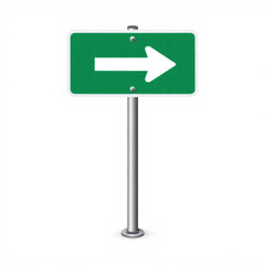 Green Direction Arrow Sign Isolated