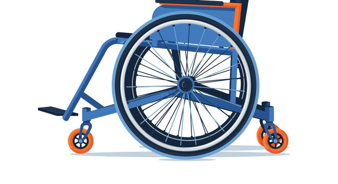 Illustration Of A Blue Wheelchair Against White Background For Mobility And Accessibility