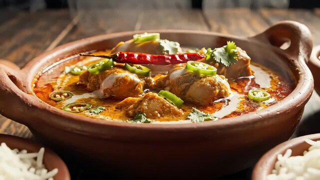 Close up culinary presentation of savory dish with ingredients