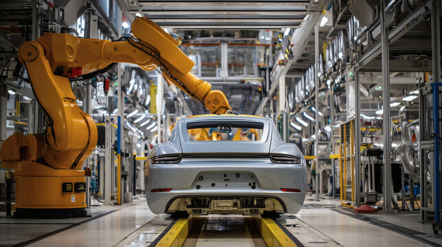 Cadena de montaje de una f&aacute;brica de coches