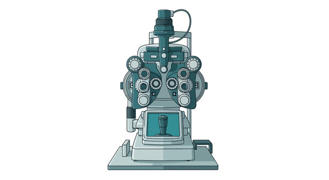 Illustration Of An Eye Exam Machine For Vision Test And Medical Examination