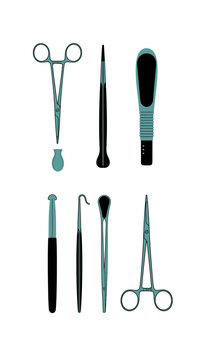 Illustration of Surgical Instruments: Precision Tools for Medical Procedures and Treatments