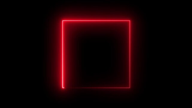 Glowing neon square frame animation. luminous banner animation. blue color neon box icon. rectangle frame icon animation glowing neon pink and blue color bordar frame display box round shape retro 