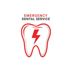 Obraz premium Immediate Relief: Urgent Dental Care Emblem with a Striking Lightning Bolt Symbolism