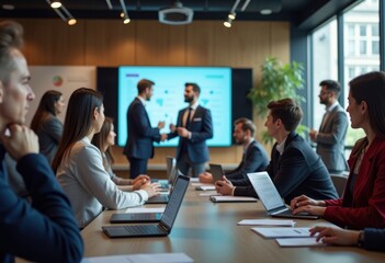 Fototapeta premium Comprehensive Employee Development Skills Workshop Interactive Training Dynamic Engagement Growth Mindset Success