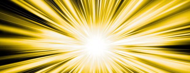 Obraz premium A radiant burst of golden light emanating from the center, creating a powerful and energetic visual effect, perfect for backgrounds, abstract designs, and celebratory or impactful themes