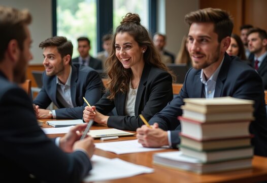Law School Mock Courtroom Session Exciting Students Engaging Virtuously in Legal Practice Thrilling Drama in a Realistic Setting