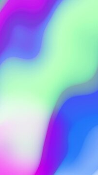 Abstract animation with blurred waves, gradient shifts in purple, blue, and green colors. Suitable for video backgrounds, presentations, and digital art projects.