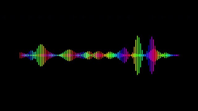 Colorful audio waveform spectrum animation, 4k