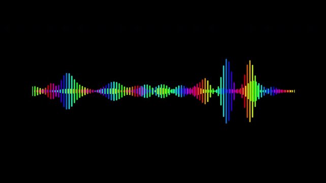 Colorful audio waveform spectrum animation, 4k