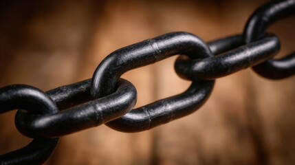 Heavy black chain links form a sturdy connection