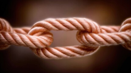 Detailed shot of a rope chain link