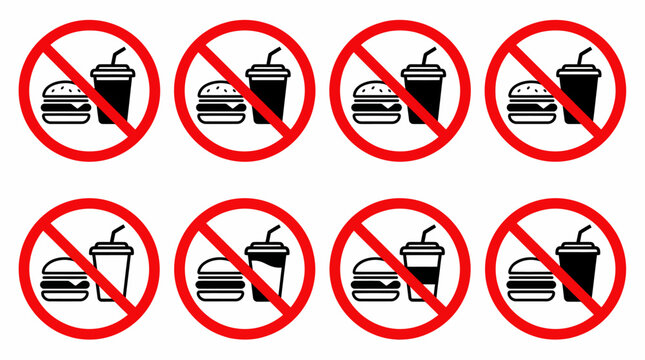 Prohibited Food Items Illustration Set