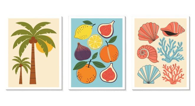 Vibrant Tropical Elements in Modern Artistic Arrangements.