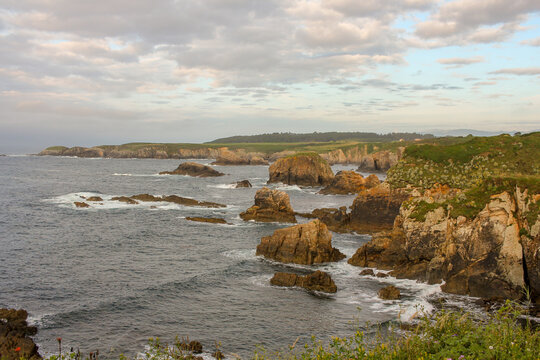 Scenic coastline of Tapia de Casariego in Asturias Northern Spain
