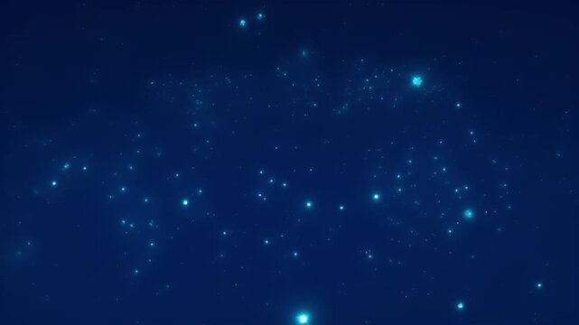 A cosmic dance of shimmering stars against a deep blue canvas of night