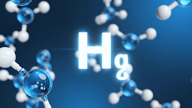 Glowing blue and white molecular structures float in a dark blue background