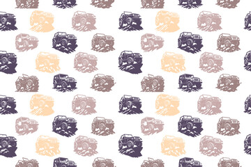 4x4 off-road rugged seamless pattern design © DzgnVibe