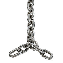 Obraz premium Interlocking Steel: A close-up view of a robust, heavy metal chain, showcasing its intricate links. The image emphasizes strength and connection.