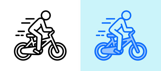 Obraz premium Cycling Fitness lineblue icon