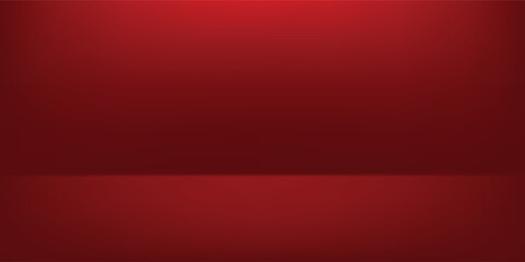 Obraz premium Red studio background. Abstract limbo podium studio room. Dark red gradient wall floor and spotlight scene.