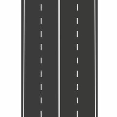 Fototapeta premium Two-lane highway illustration with dividing line and dashed lane markers for transportation and infrastructure visuals in neutral tone design