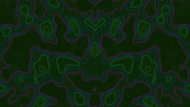 Dark Green Patterned Background Animation.