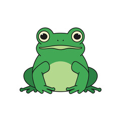 Fototapeta premium Green Cartoon Frog Sitting