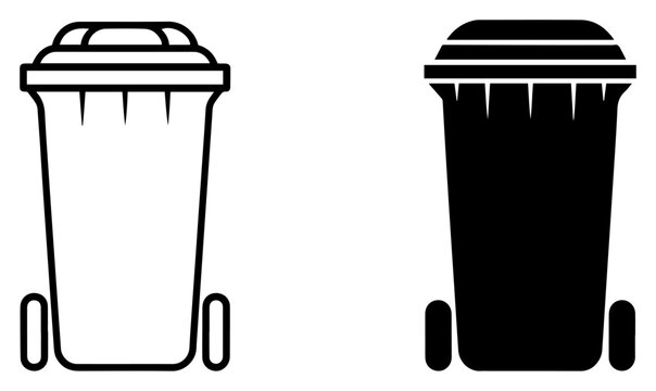garbage can rubbish bin icon