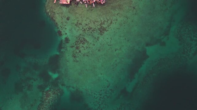 Aerial view of Santa Cruz del Islote, the most densely populated island on Earth